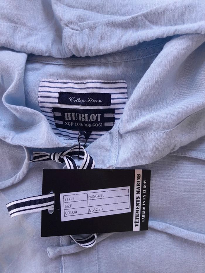 Chemise capuche lin Cotton Hublot neuf avec étiquette style migguel - photo numéro 2