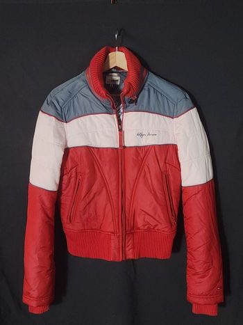 Doudoune Tommy Hilfiger Denim Brooklyn – Heritage – Rouge/Blanc rosé/Bleu – Taille L – Excellent état