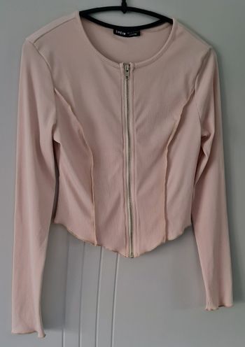 T. 38 (M) - Top SHEIN rose pâle zippé – tendance & stylé