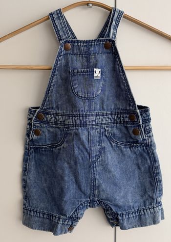 Salopette short en jean Fagottino, taille 6 mois
