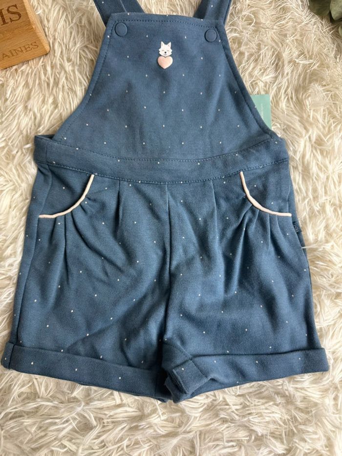 Salopette courte bleue obaibi taille 18 mois - photo numéro 3
