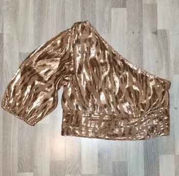 Blouse One Shoulder - doré rosé