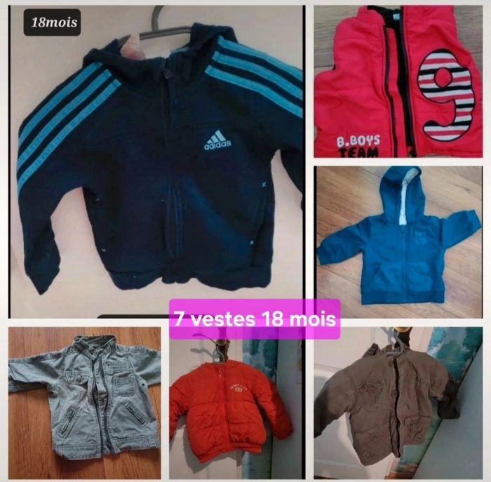 Lot de 7 vestes garcon 18 mois