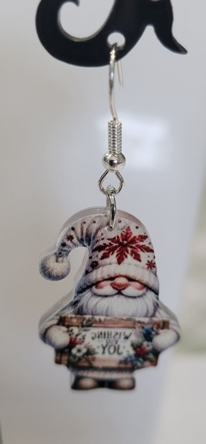 BOUCLES D'OREILLES GNOME NOEL ! NEUVE ! MODELE 1 - photo numéro 2