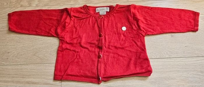 Gilet rouge "Les bébés de Floriane" 6M