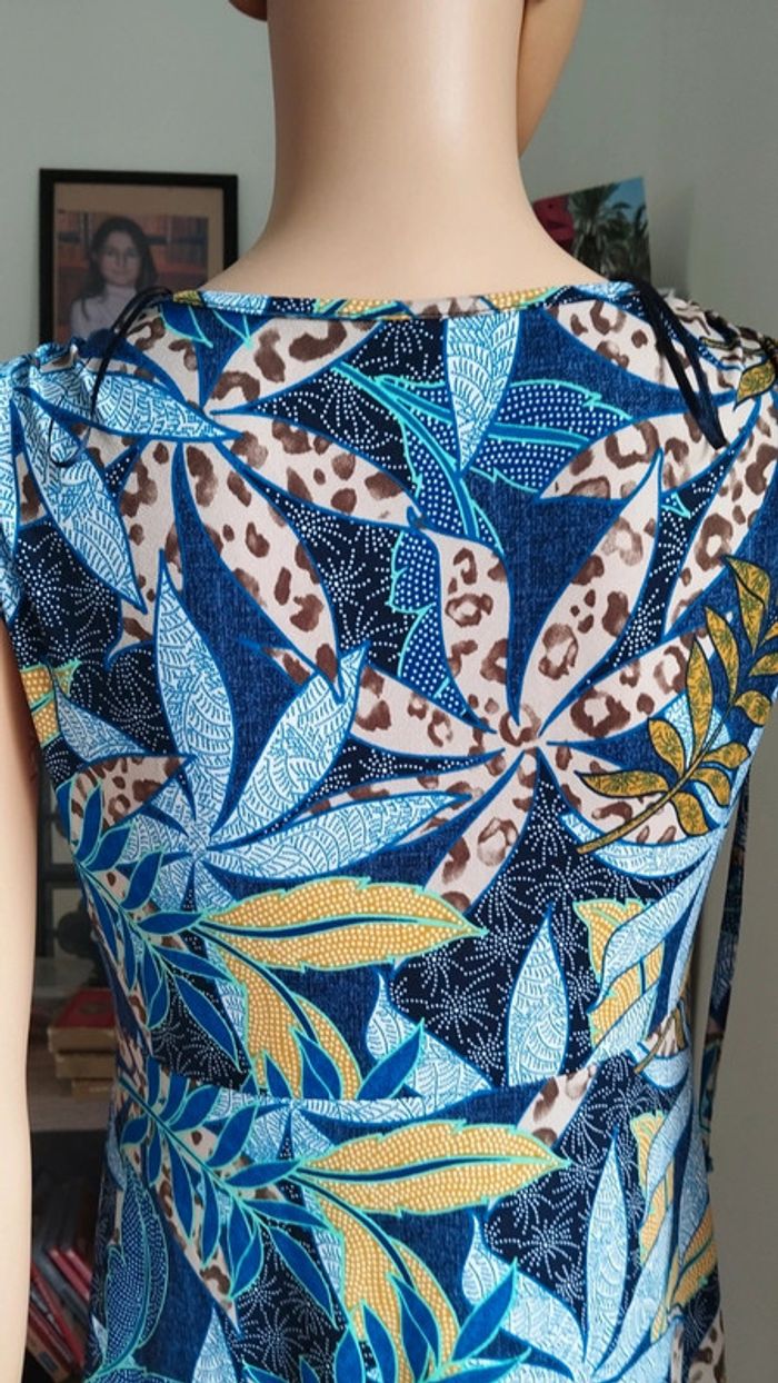 Robe fleuris multicolore bleu femme taille 38 - photo numéro 10