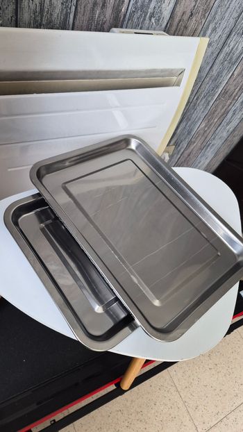 Lot de 2 plats à four rectangulaires en inox