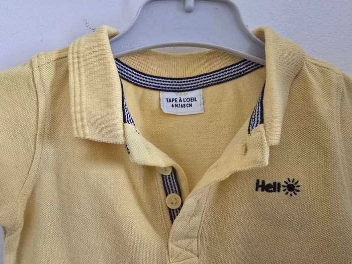 🍼 Salopette Courte en Jean Effet Usé + Polo 6 Mois - photo numéro 5