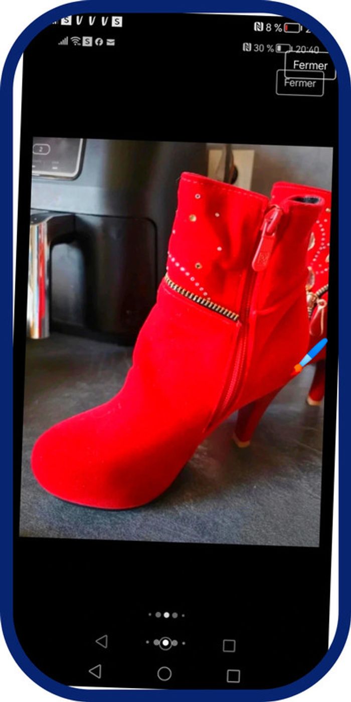 superbe bottine rouge neuve taille 36 - photo numéro 3