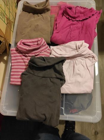 Lot de 6 tee shirt manches longues et col roulé vinyl fraise 4 ans