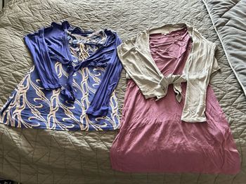 Lot 2 ensembles chemise de nuit + petit gilet spécial grossesse et allaitement