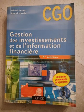 livre CGO gestion des investissements Dunod