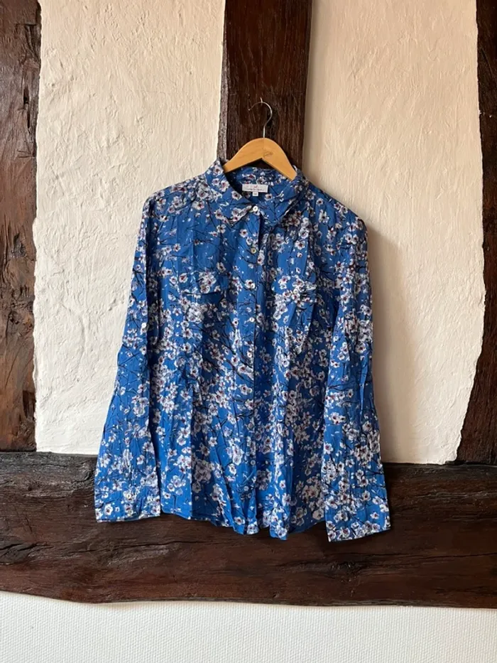 Blouse imprimé fleuri bleu Jacqueline Riu – T44