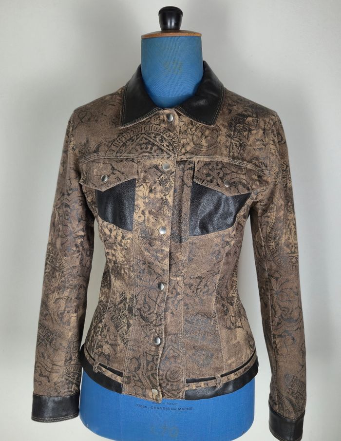 Veste vintage imprimée effet cuir – style western chic - photo numéro 2