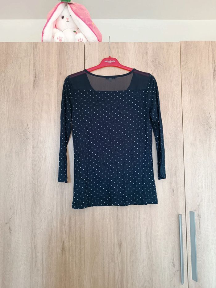 T-shirt manches longues à pois taille s - photo numéro 4