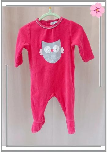 Pyjama velours rose Obaibi 6 mois