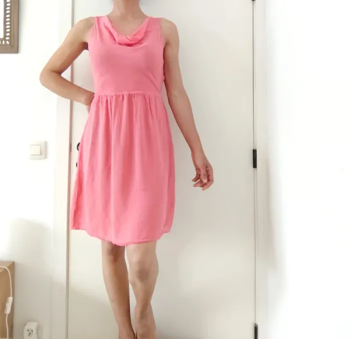 Belle robe d'été légère rose bonbon 1.2.3. Paris 100% soie - photo numéro 2