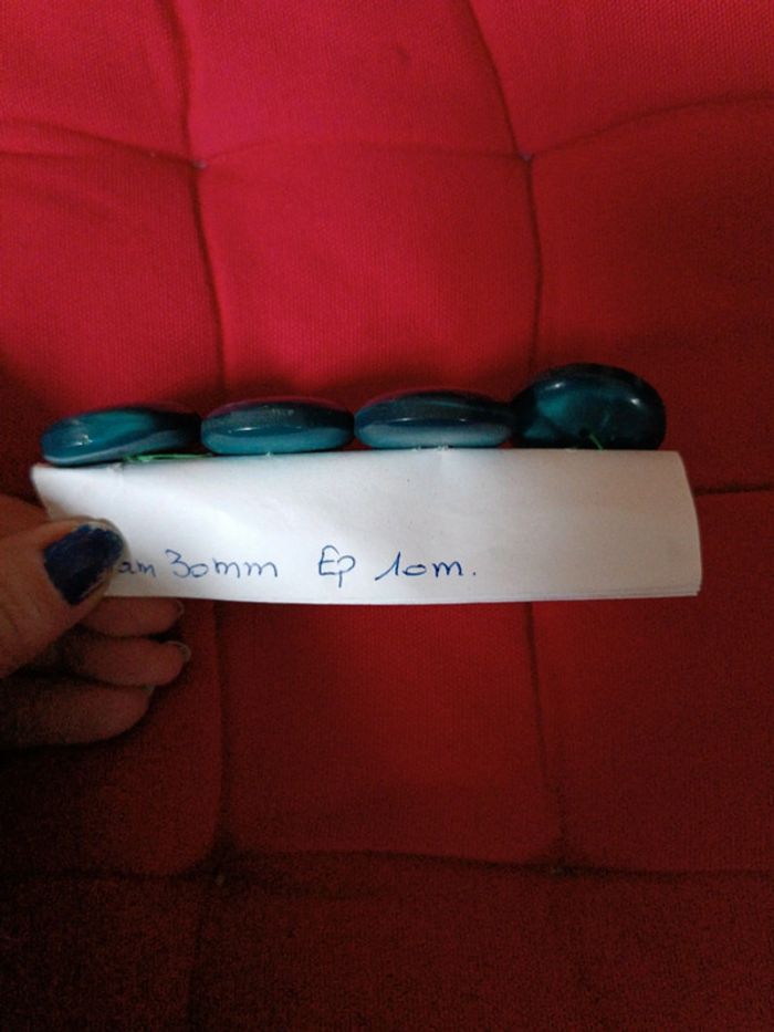 Lot 4 gros boutons bleu canard. - photo numéro 3