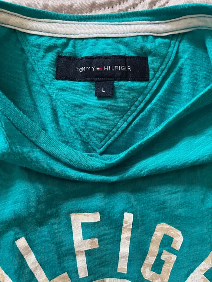 T-shirt Tommy Hilfiger turquoise - photo numéro 2