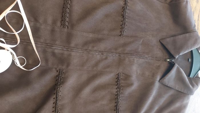 Veste  Marron effet daim Duo t 40 - photo numéro 8