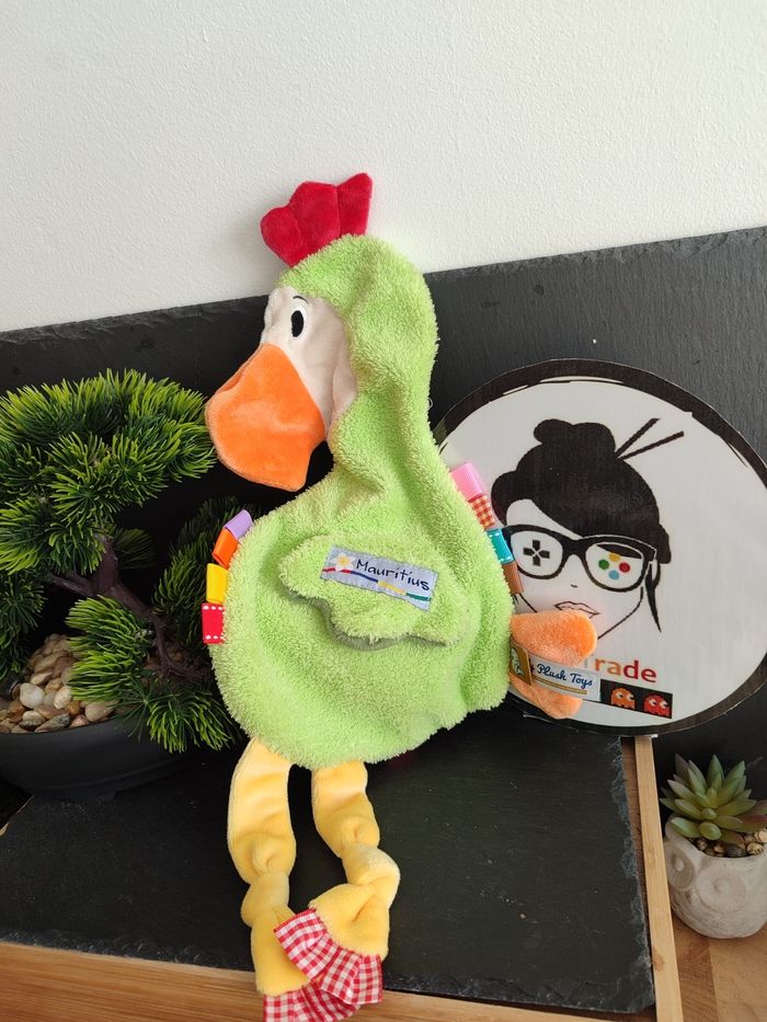 doudou coq mauritius dodo dodu vert plat Wally Plush toys Oiseau Rouge Orange - photo numéro 2