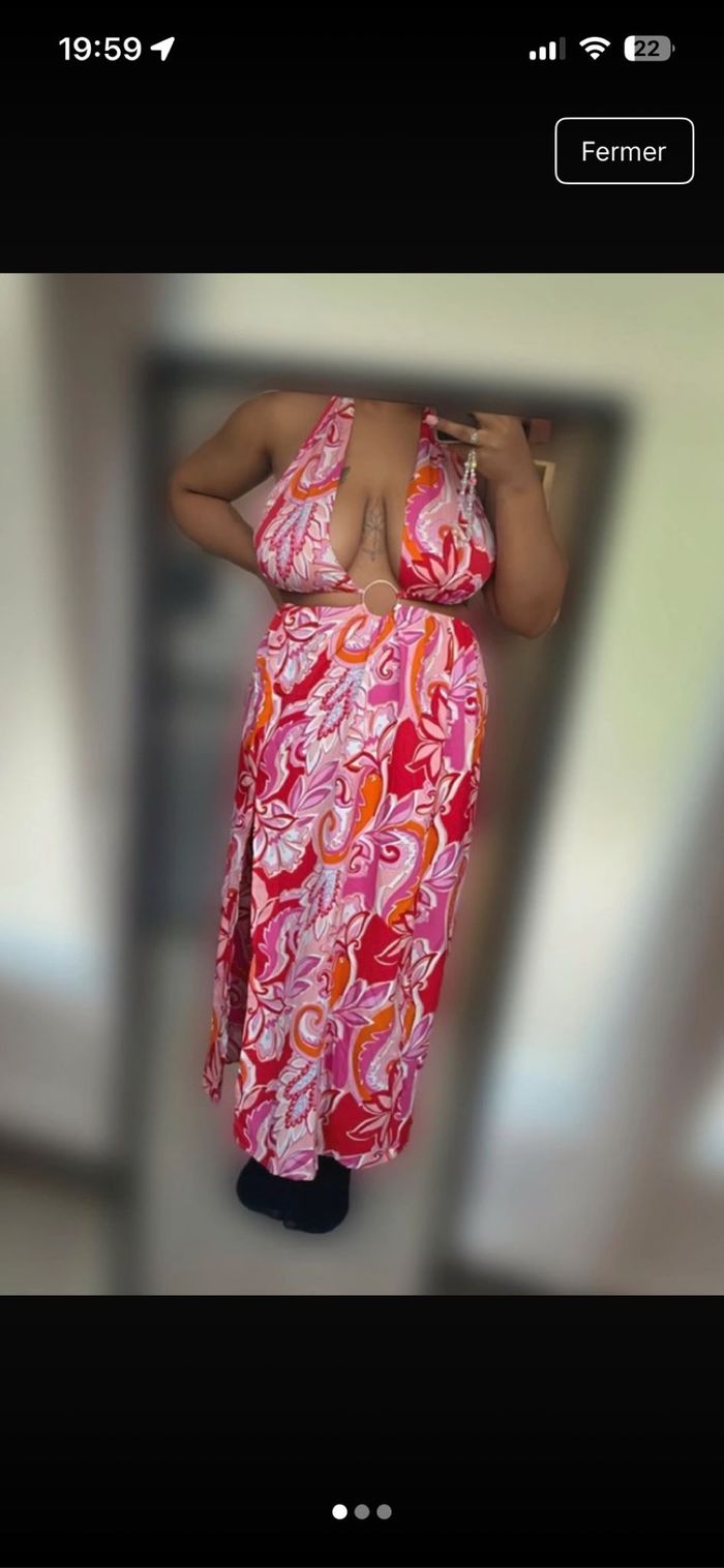 Robe longue décolleté