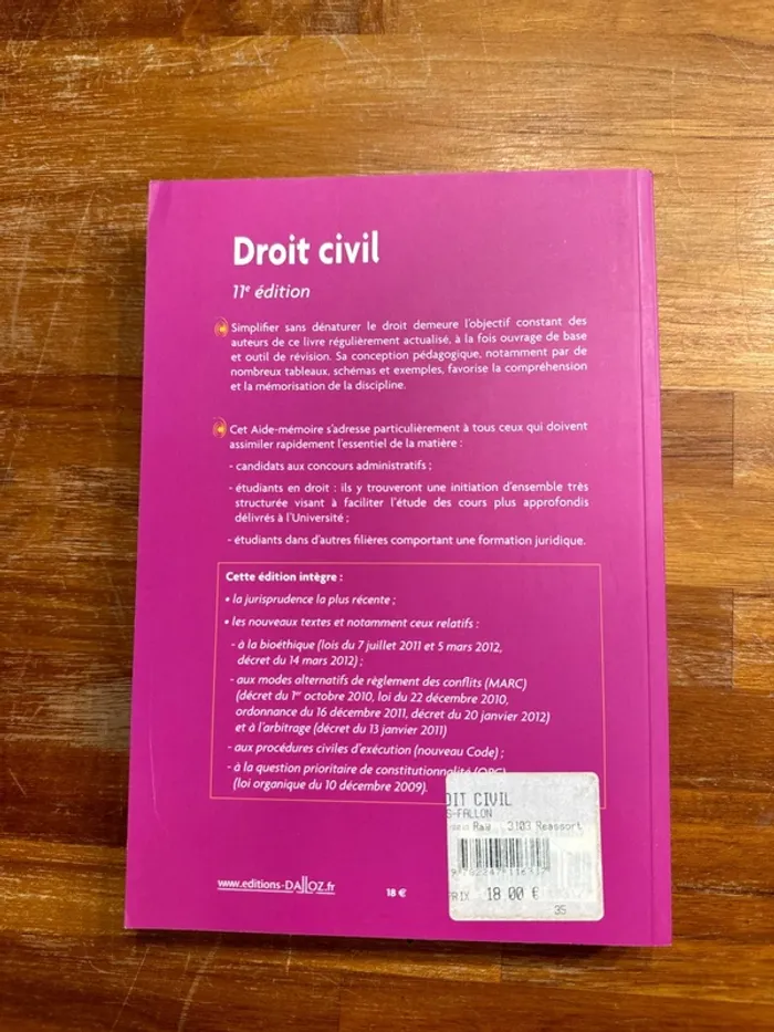 Livre droit civil aide mémoire - photo numéro 3