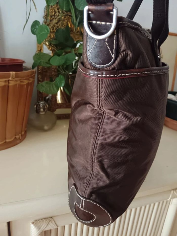 Cabas Lancel en toile et cuir marron - photo numéro 7