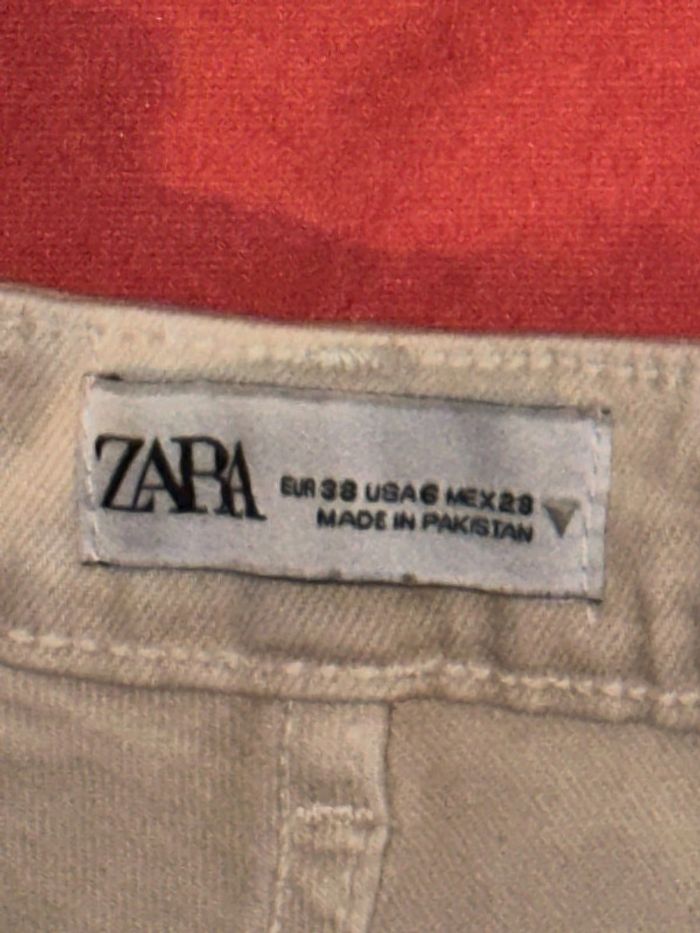 Jean Skinny, évasé, extensible, couleur crème, taille 38,Zara - photo numéro 6