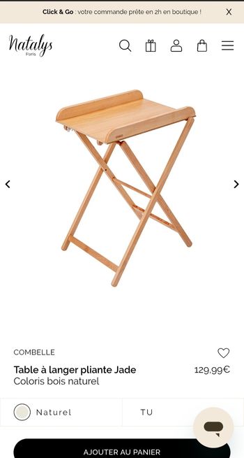 Combelle - table à langer pliante Jade