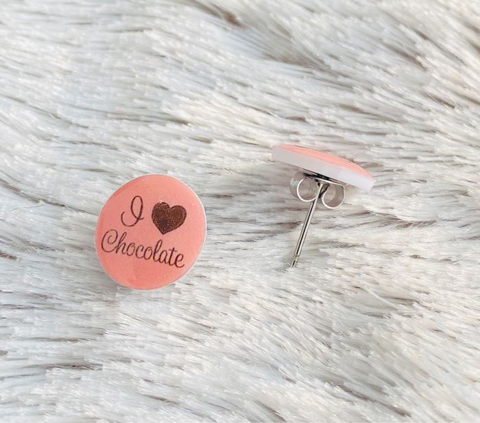 Boucles d’oreilles Fait Main Love Chocolate - photo numéro 2