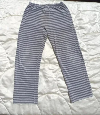 Pantalon pyjama rayé gris et blanc Tape à l'œil 10 ans