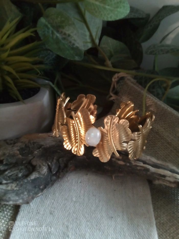 Bracelet bohème acier et pierre de lune - photo numéro 2