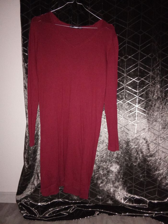 Robe rouge bordeaux taille S  de marque mango - photo numéro 2