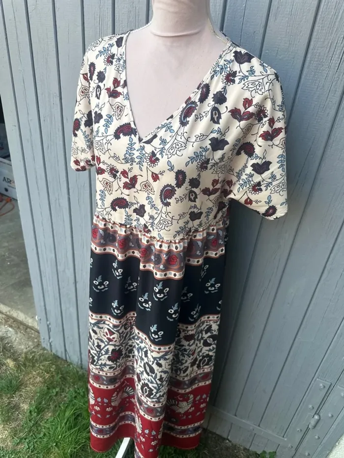 Robe longue été manches courtes fleuri Shein 38/M - photo numéro 4