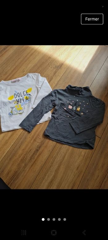 Lot 2 t-shirts ML 4 ans