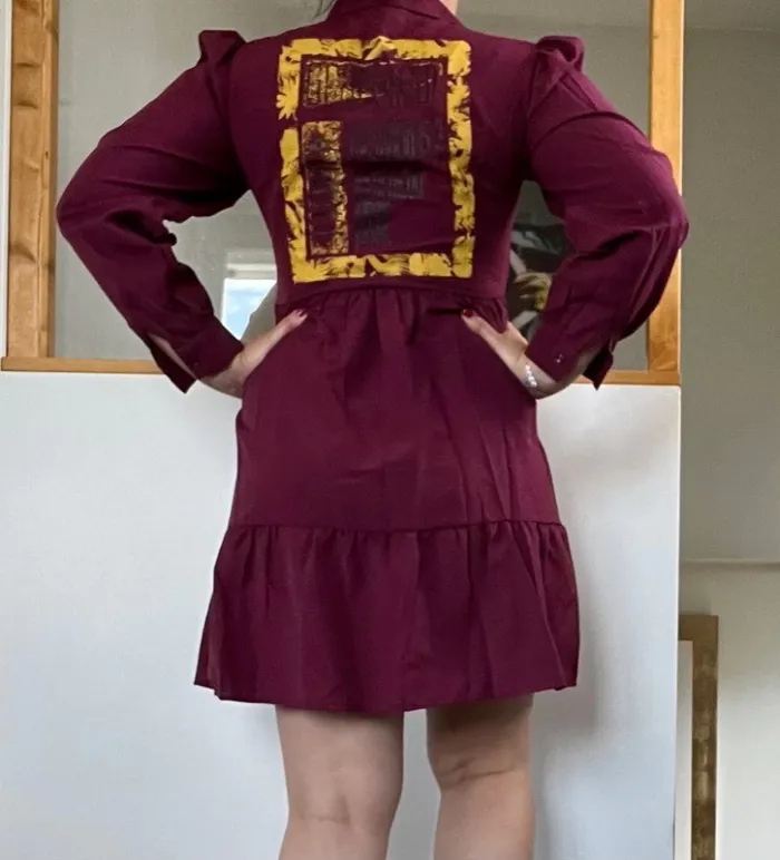 Robe bordeaux imprimée Mandelino