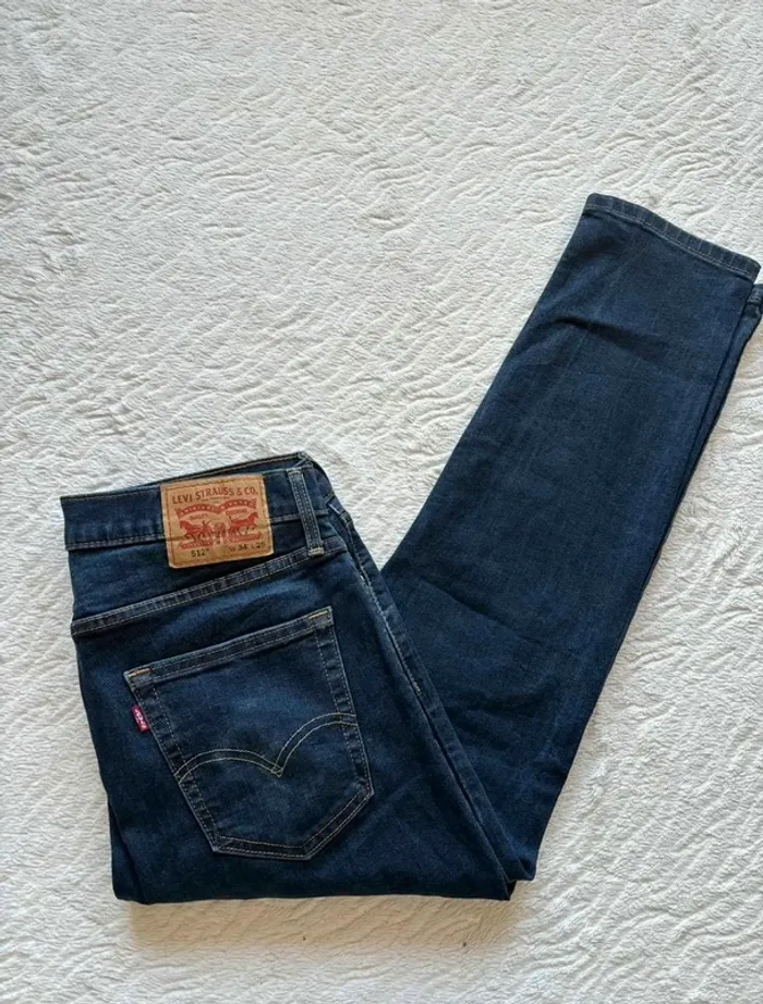 Jean Levi’s homme 512 Slim Taper L/44 W34 L29 – Coupe ajustée droite bleu marine état impeccable