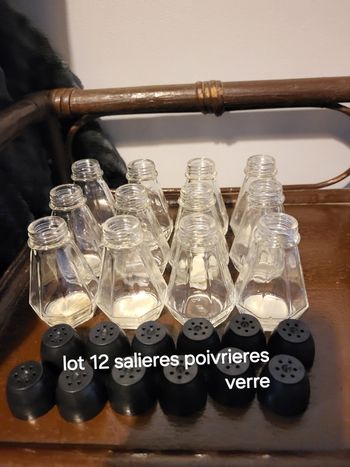 Lot sablières poivrière en verre