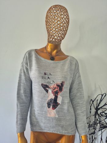 Pull Femme Gris Taille Unique 