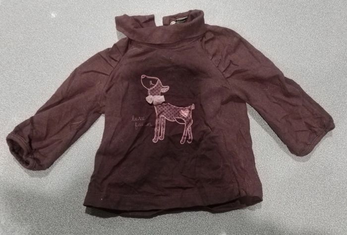 Tee shirt manches longues avec col roulé