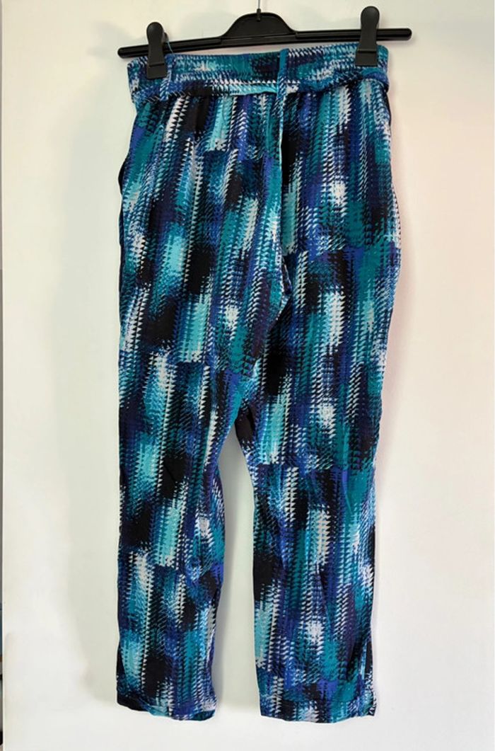 Pantalon d'été fluide bleu à motifs 40 C&A - photo numéro 3
