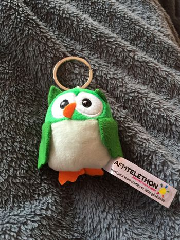 Porte clés hibou vert
