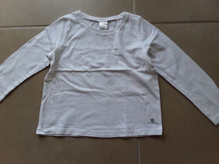 T-shirt ML blanc fille 4 ans DOMYOS NEUF