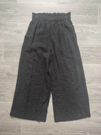 Pantalon large avec taille élastique noir et gaufré taille XS H&M