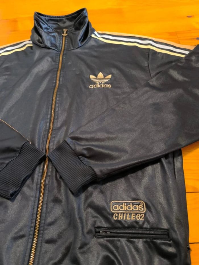 Veste Adidas - Chile 62 - Logo brodé - Noir, doré, abricot - Taille L - photo numéro 3