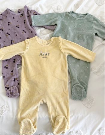 Pyjamas velours bébé fille x3