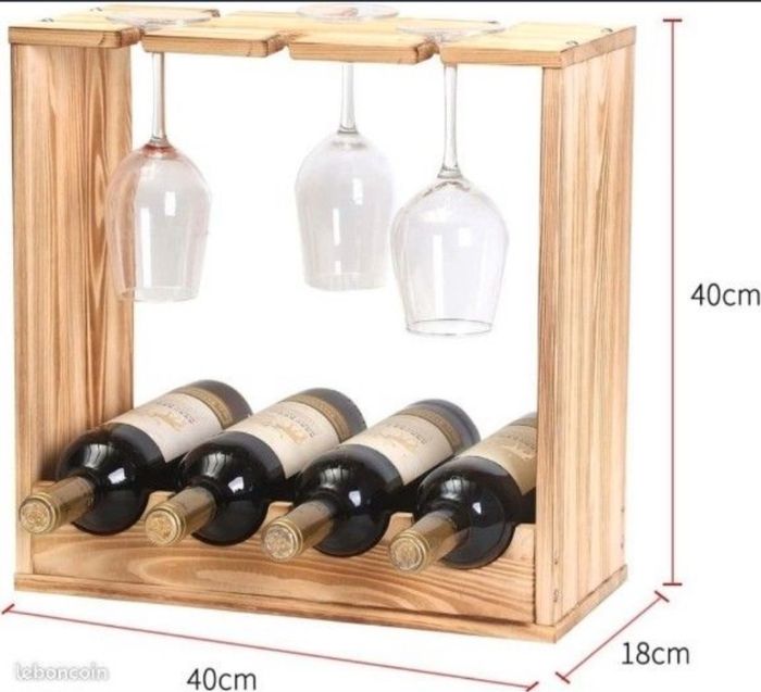 Rangement Bouteille, Casier à Bouteilles pour 4 Bouteilles,Range Bouteille Vin ou - photo numéro 3