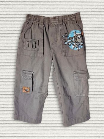 Pantalon cargo taupe petit singe / Tissaia - 23 mois