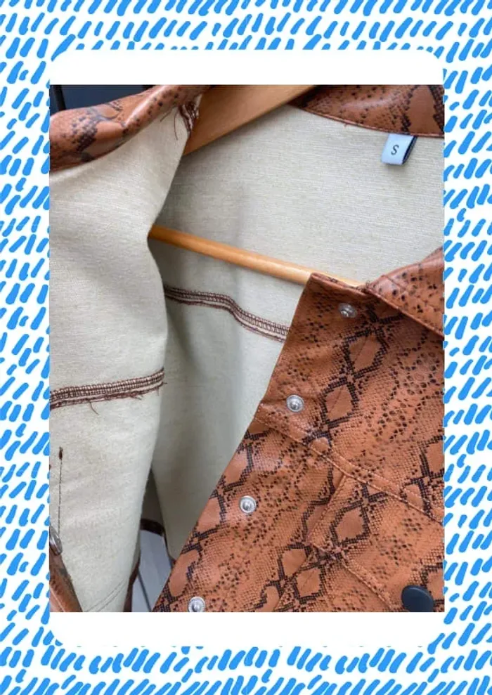 Veste marron motif serpent 36 S - photo numéro 3
